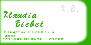 klaudia biebel business card